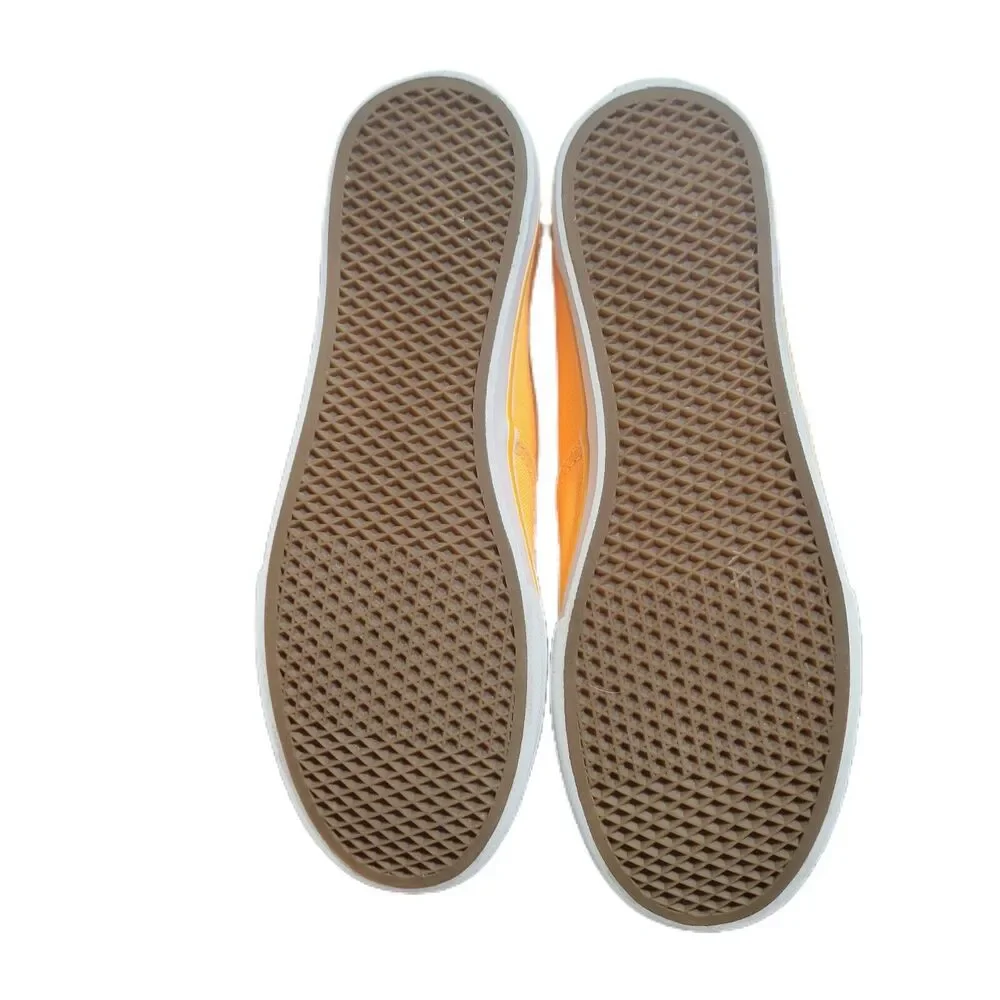 Vans Orange White Lace‎ Up Canvas Skateboard Shoes Men's US 5.5